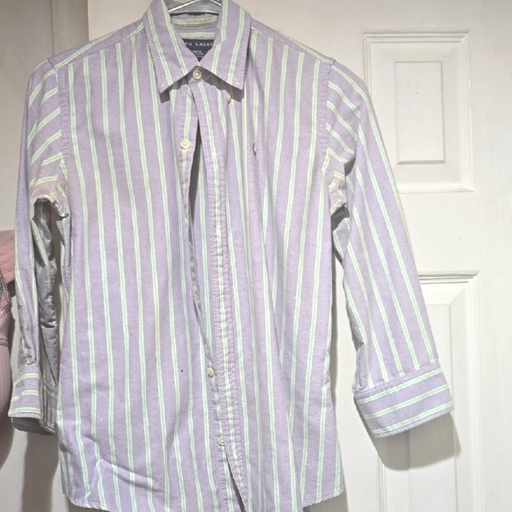 Striped Womens Shirt Shirt - Mend Dress Style Vintage Polo